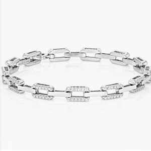 Pave Rectangle Link Bracelet NWT